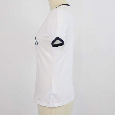 Christian Dior White/Navy Blue Blend Cotton Lucky Dior T-Shirt