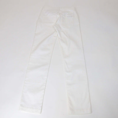 Dolce & Gabbana White Denim Floral Embroidered Girly Pants