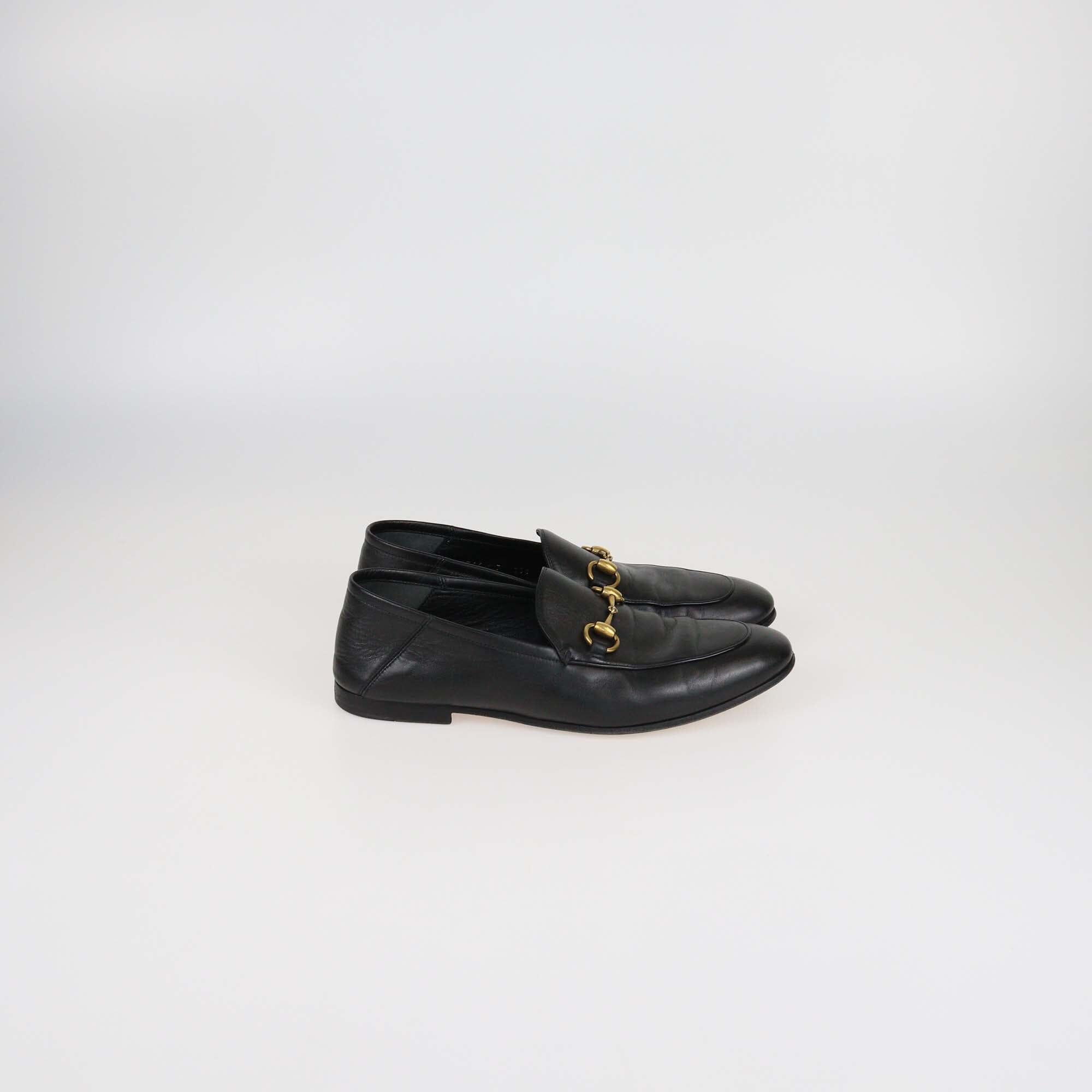 Gucci Black Leather Jordan Horsebit Loafers Mens Gucci 
