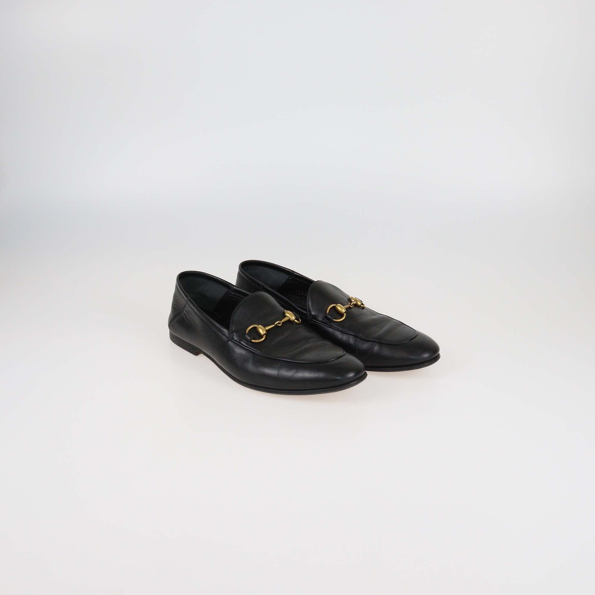 Gucci Black Leather Jordan Horsebit Loafers Mens Gucci 