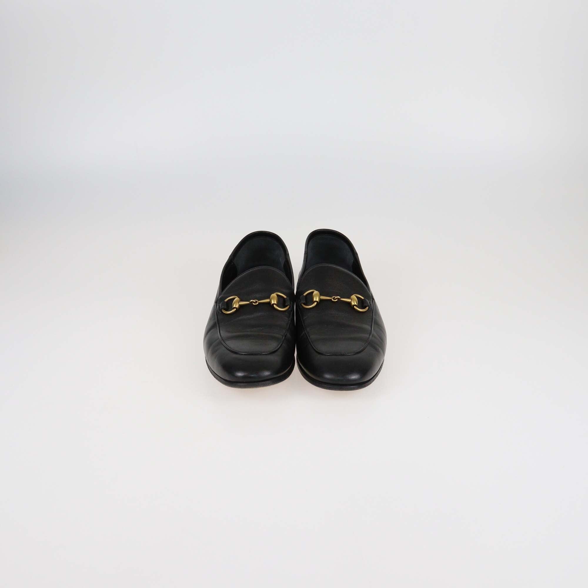 Gucci Black Leather Jordan Horsebit Loafers Mens Gucci 