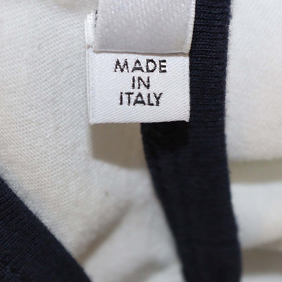 Christian Dior White/Navy Blue Blend Cotton Lucky Dior T-Shirt