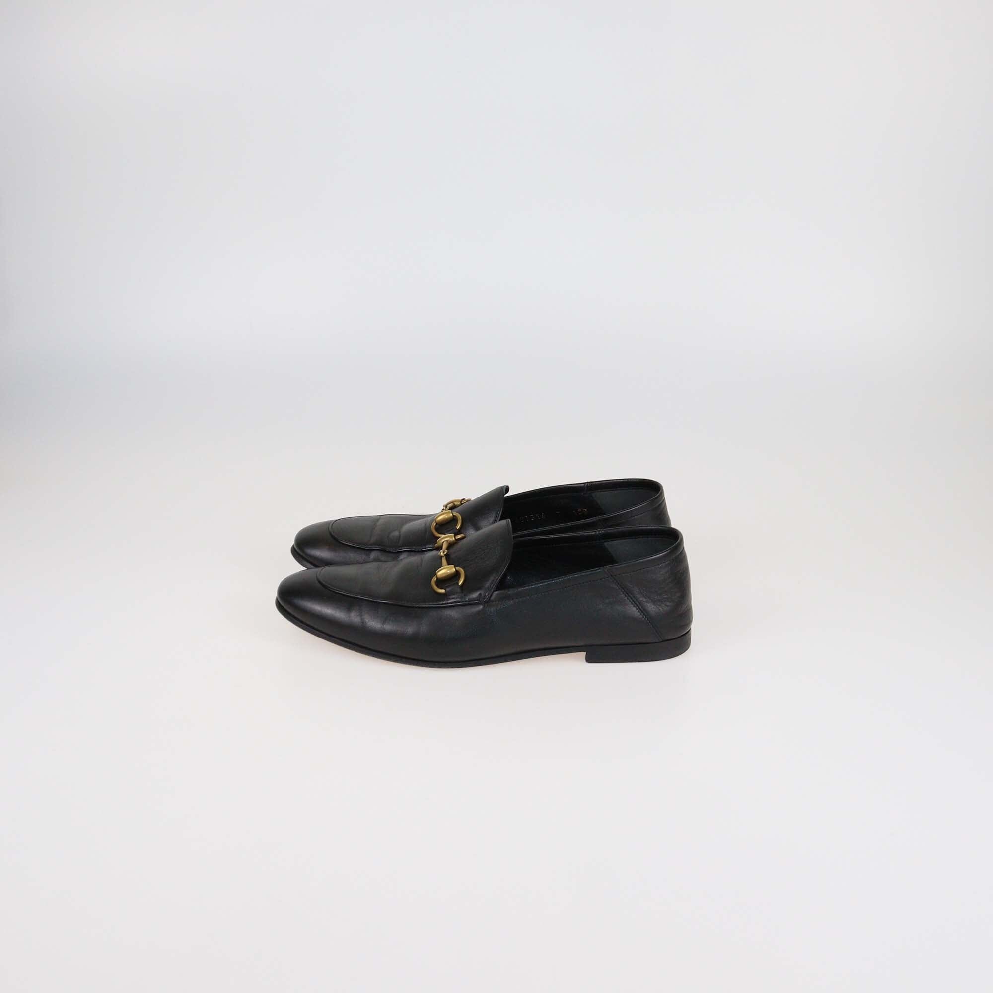 Gucci Black Leather Jordan Horsebit Loafers Mens Gucci 