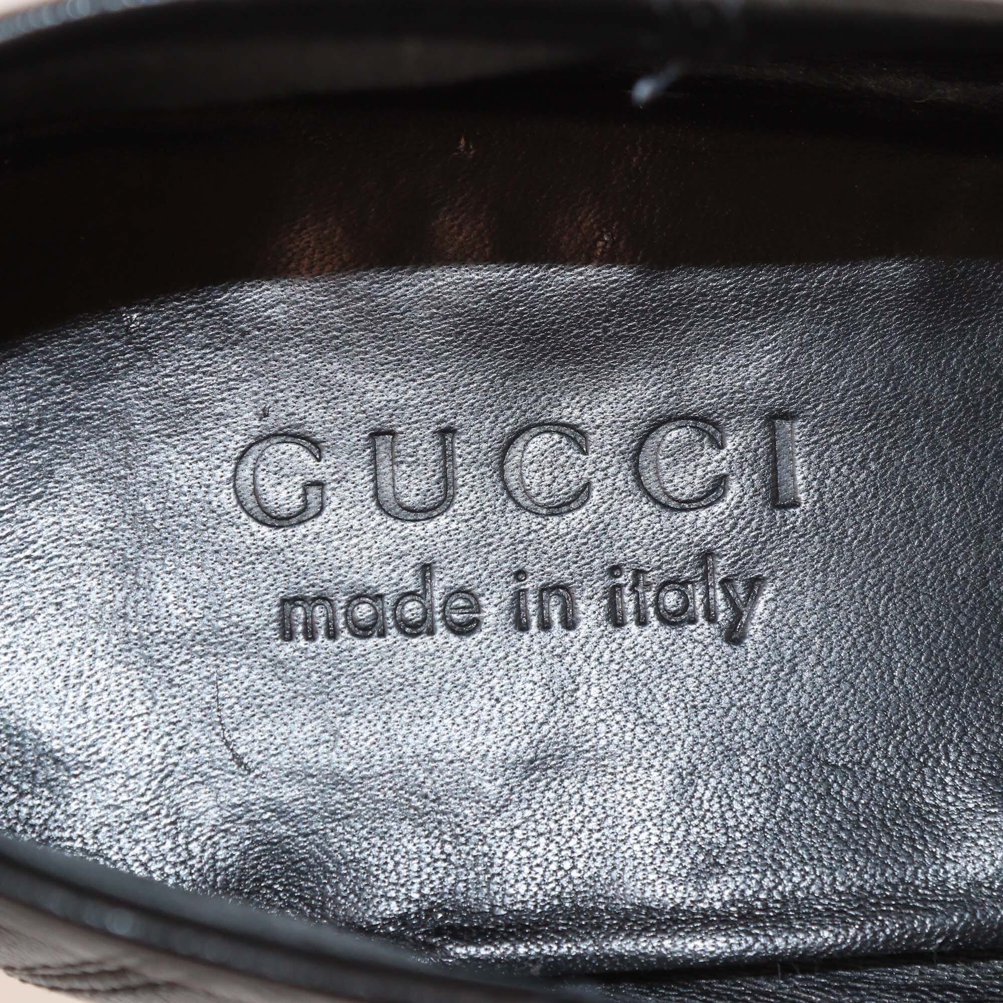 Gucci Black Leather Jordan Horsebit Loafers Mens Gucci 