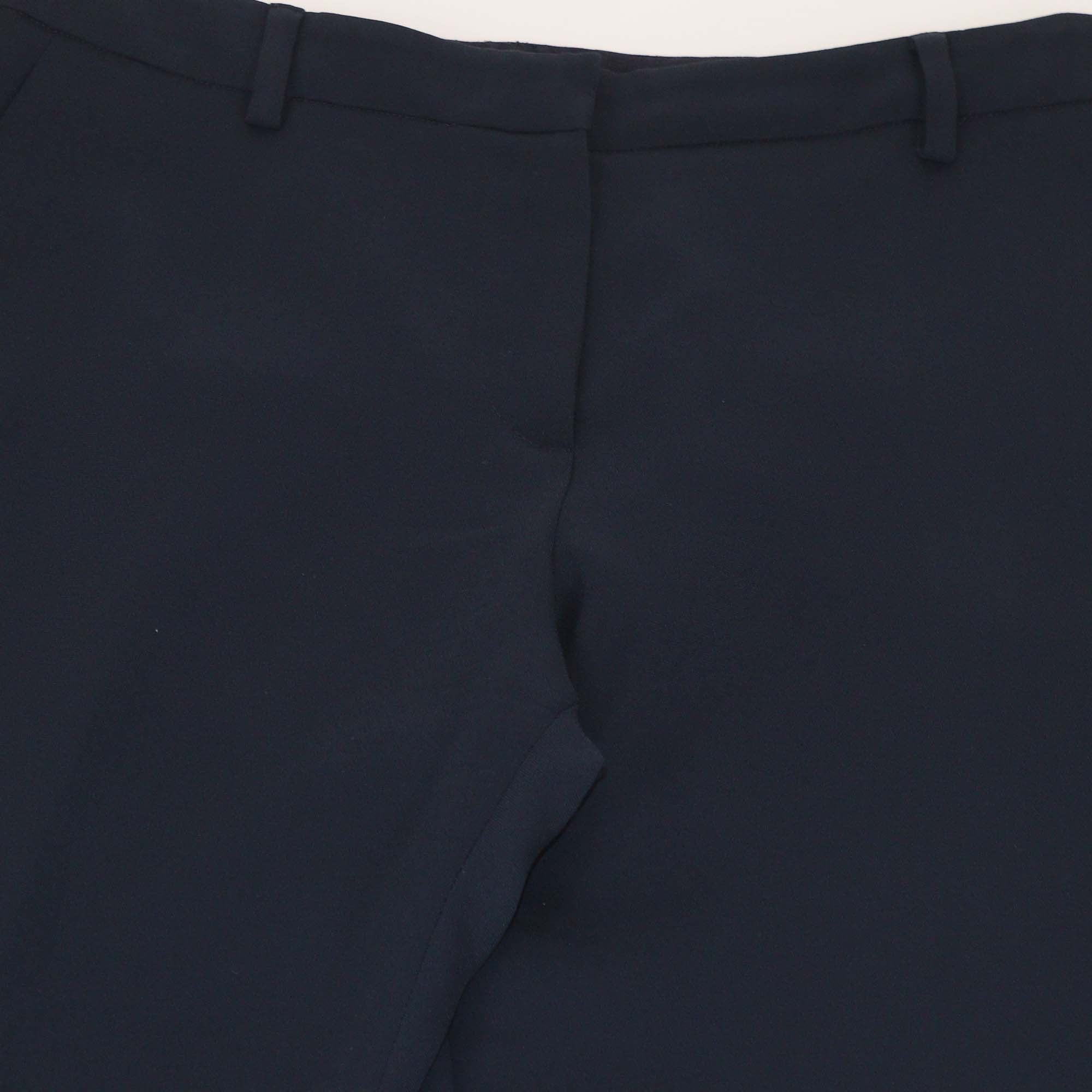 Giorgio Armani Navy Blue Triacetate Straight Pants