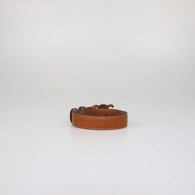 Celine Tan Leather Triomphe Belt