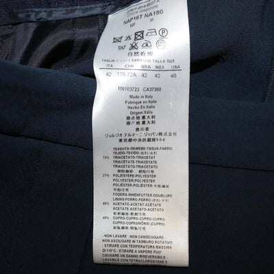 Giorgio Armani Navy Blue Triacetate Straight Pants