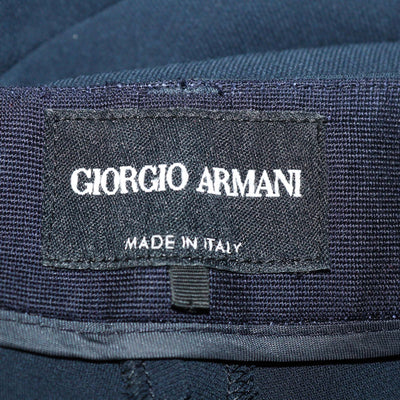 Giorgio Armani Navy Blue Triacetate Straight Pants