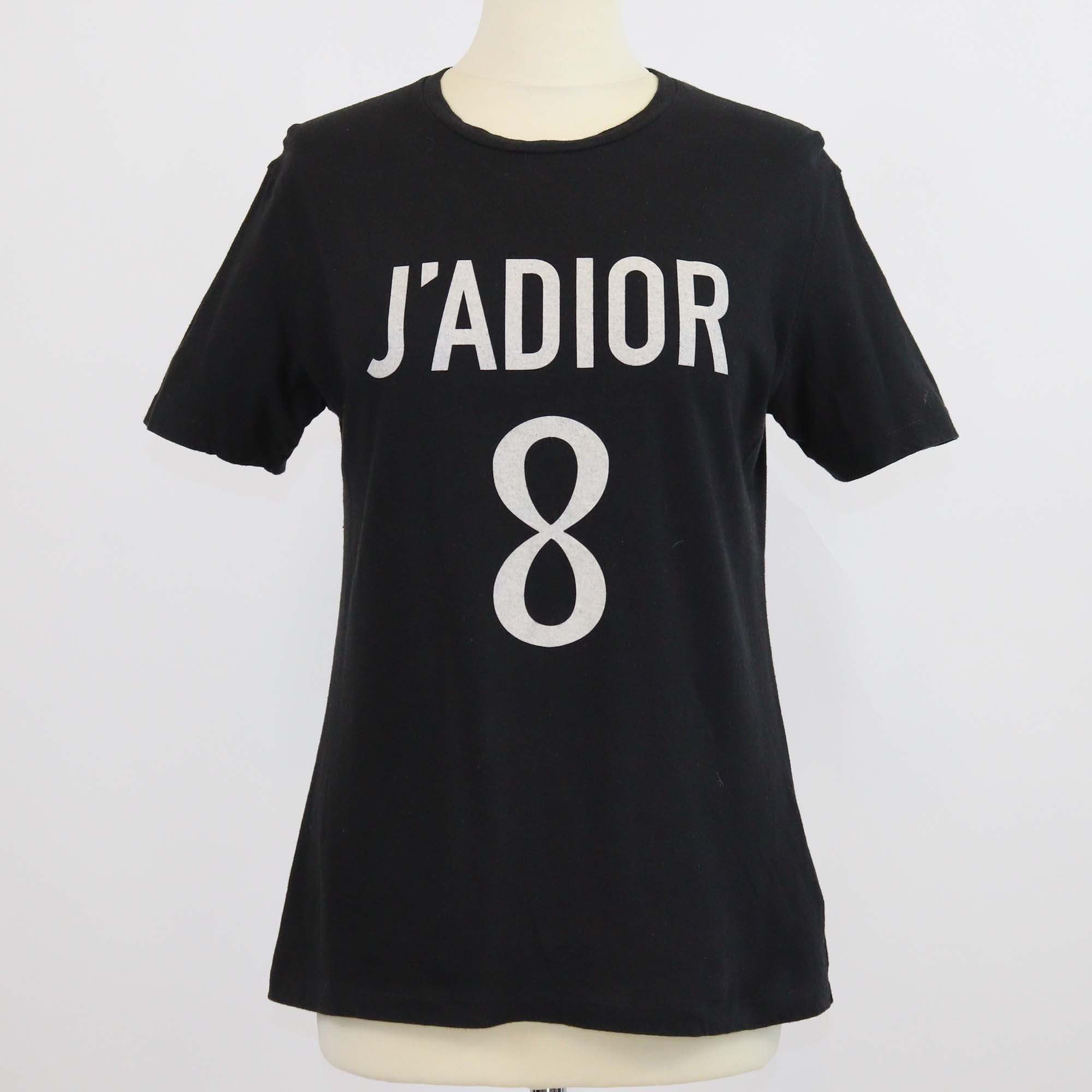 Christian Dior Black Cotton J'Adior 8 Print T-Shirt