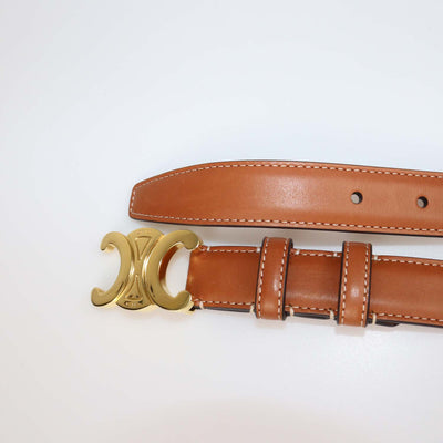 Celine Tan Leather Triomphe Belt