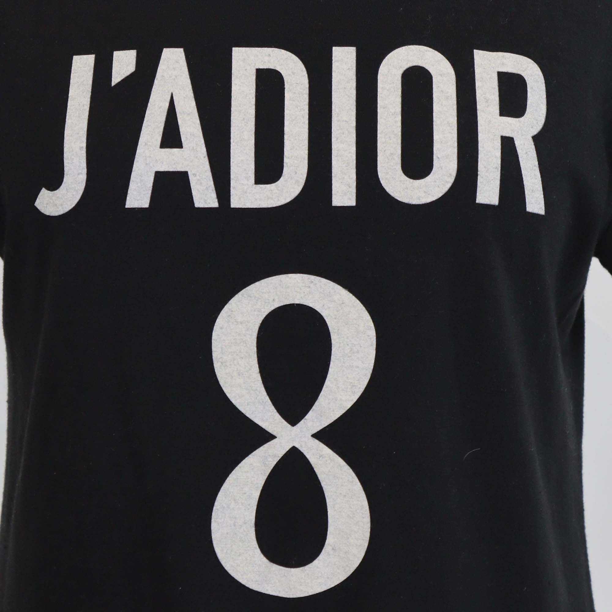 Christian Dior Black Cotton J'Adior 8 Print T-Shirt