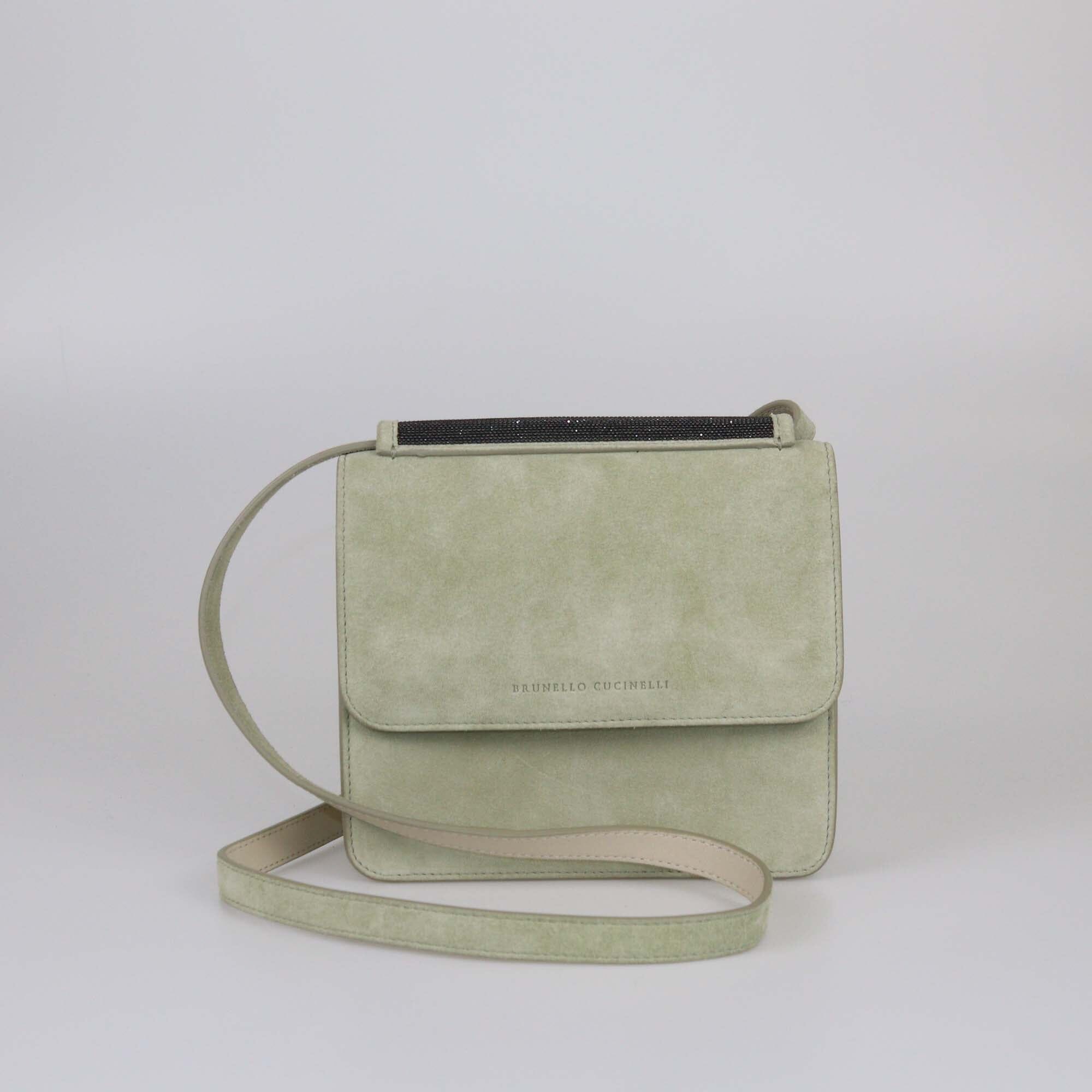 Brunello Cucinelli Light Green Monili Crossbody Bag Womens Brunello Cucinelli 