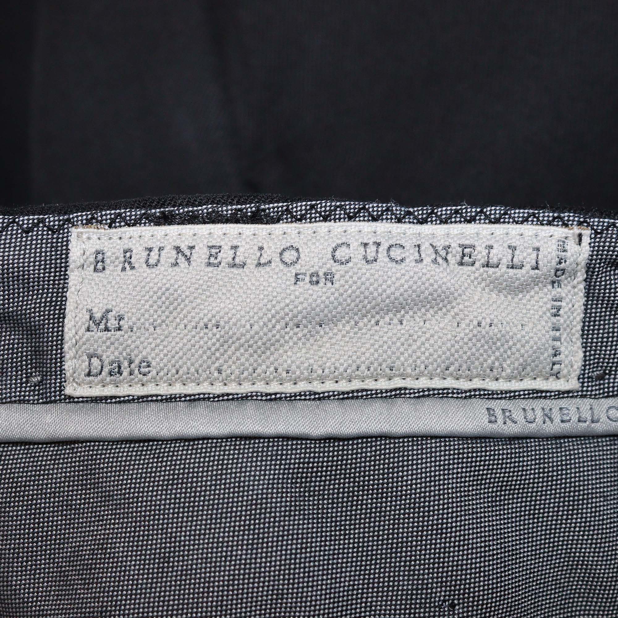 Brunello Cucinelli Black Cotton Leisure Fit Pants