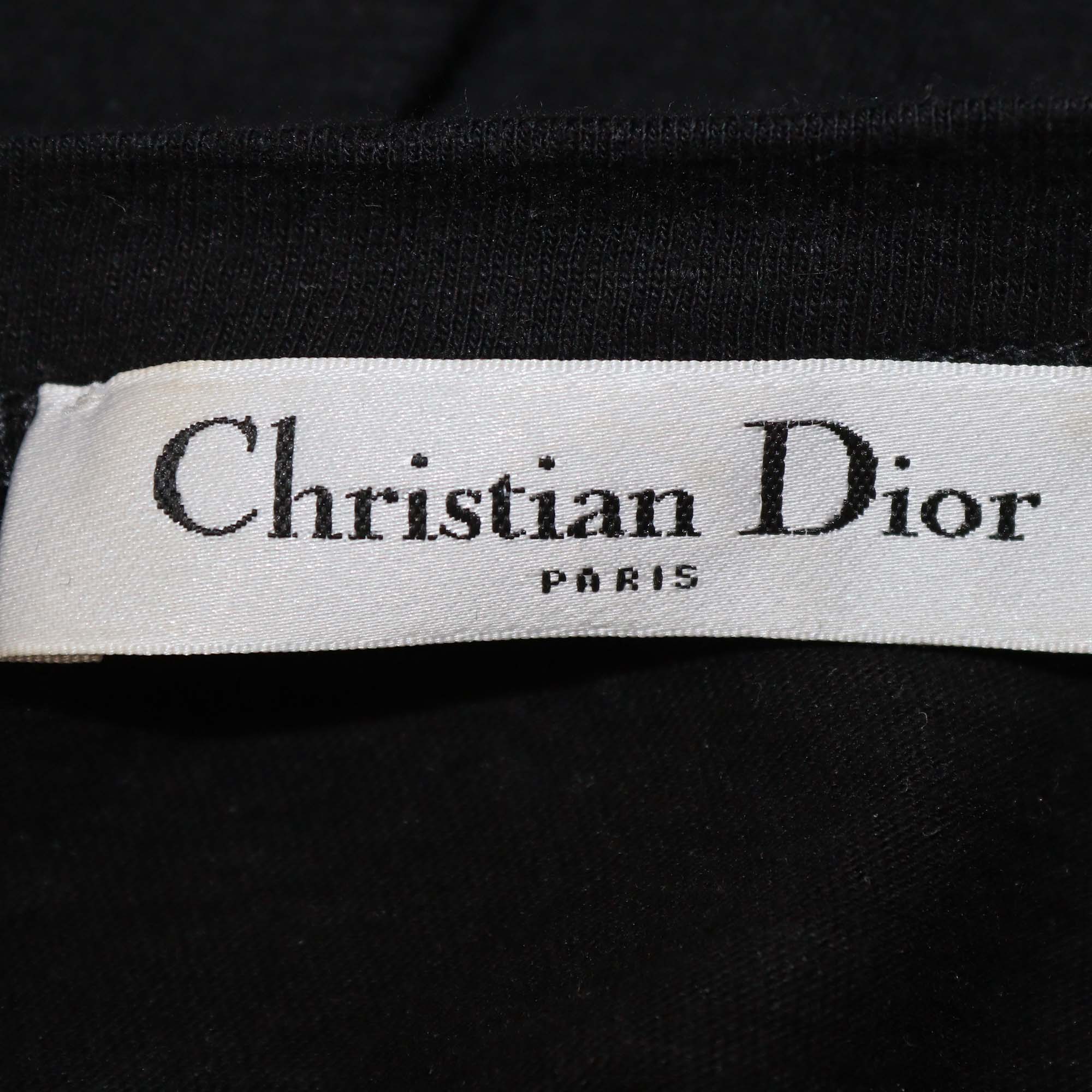 Christian Dior Black Cotton J'Adior 8 Print T-Shirt