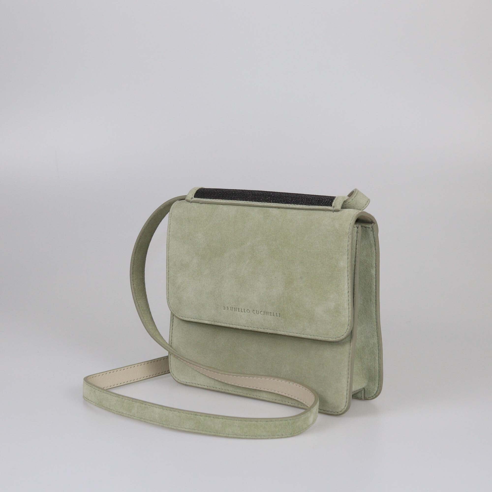 Brunello Cucinelli Light Green Monili Crossbody Bag Womens Brunello Cucinelli 