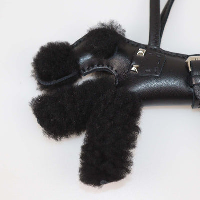 Hermes Black Wool Shearling Budy Bag Charm