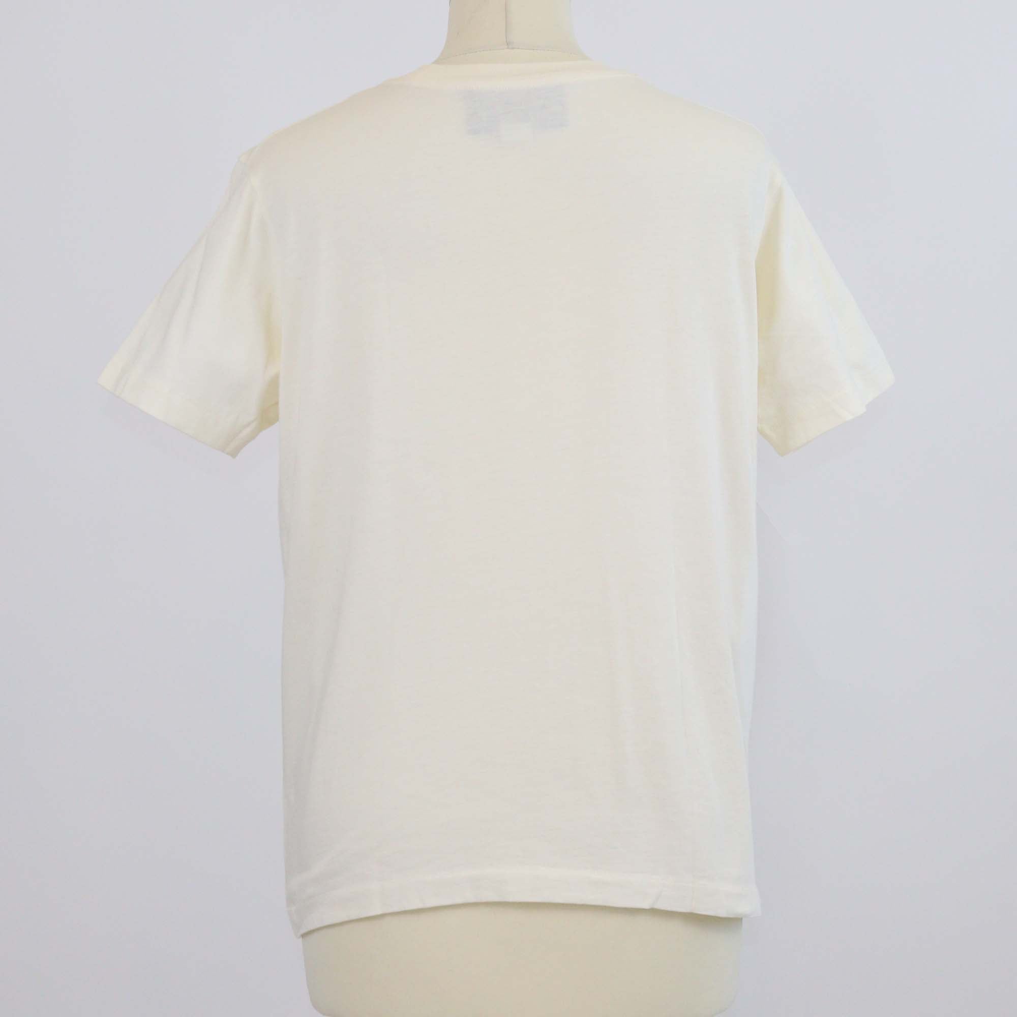 Gucci Cream Cotton Dog Patch and Crystal Embellished T-Shirt