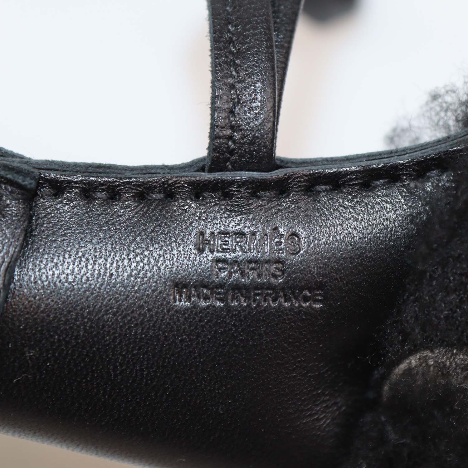 Hermes Black Wool Shearling Budy Bag Charm