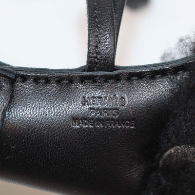 Hermes Black Wool Shearling Budy Bag Charm