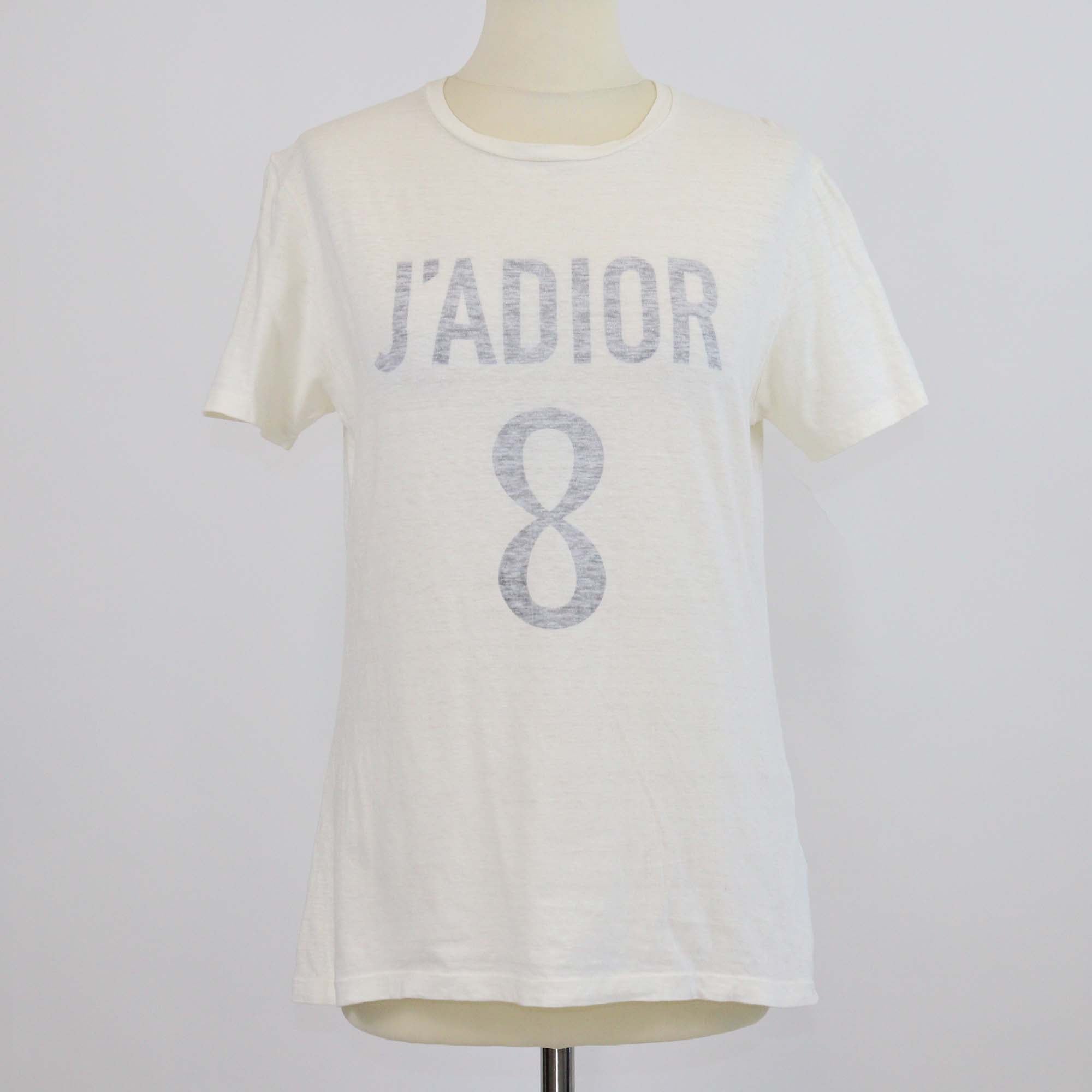 Christian Dior Off White Cotton J'Adior 8 Print T-Shirt
