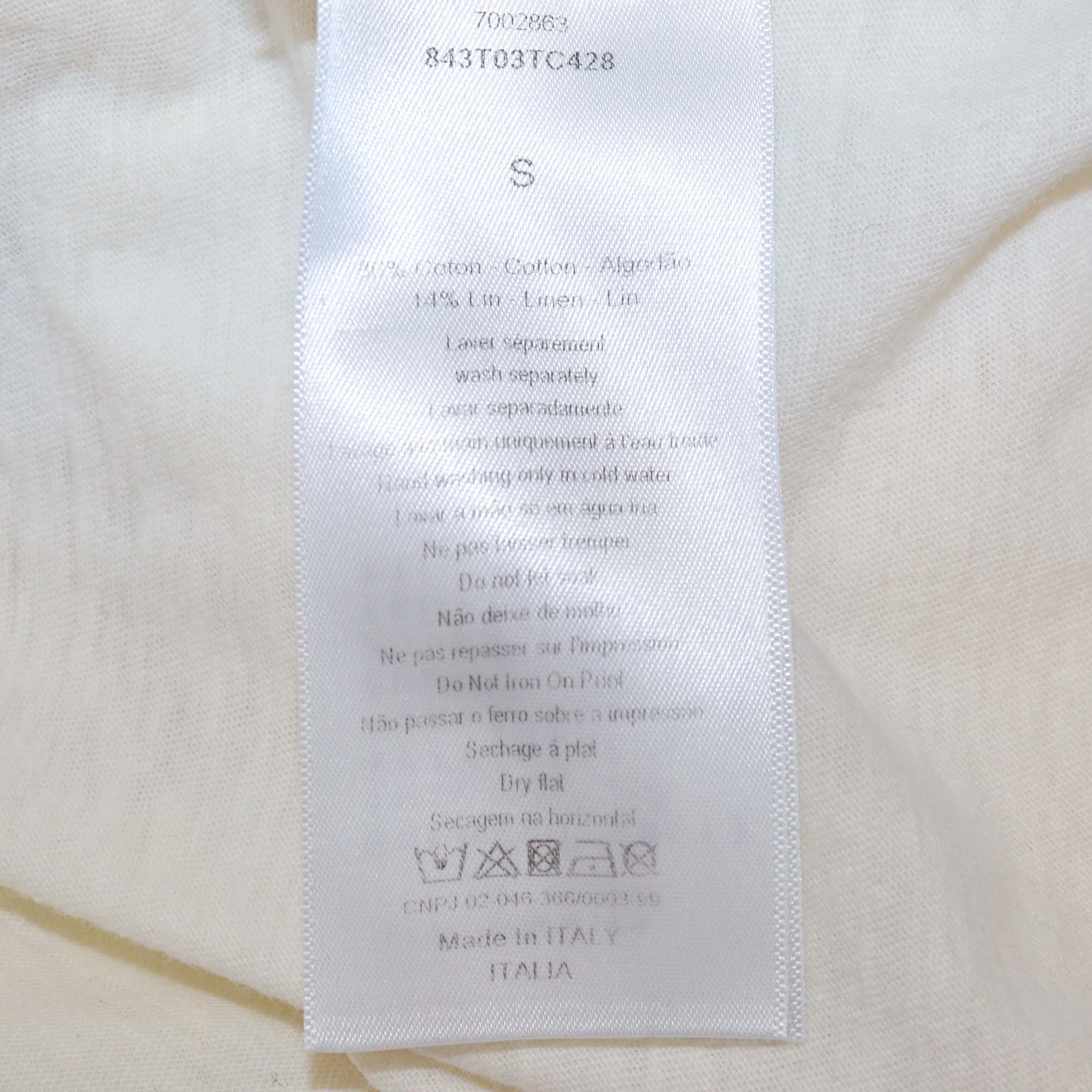Christian Dior Off White Cotton J'Adior 8 Print T-Shirt