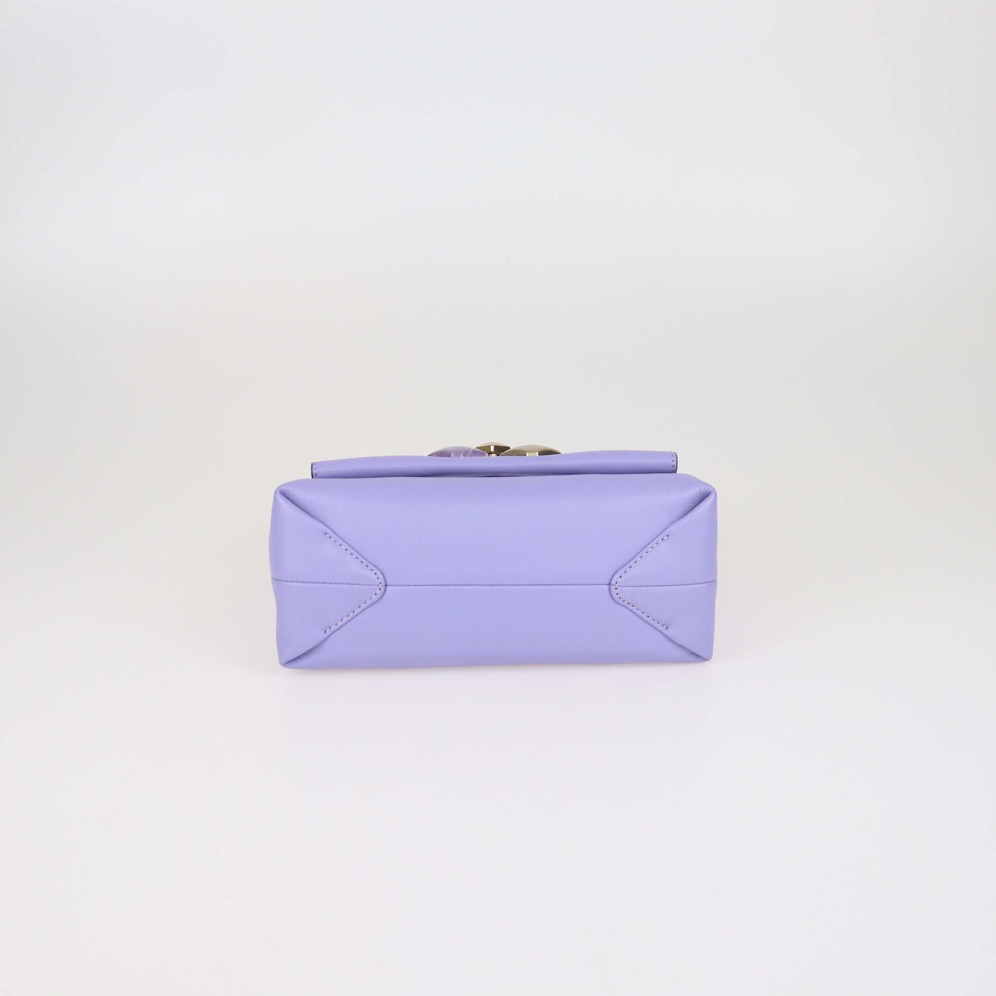 Serapian Lilac Leather Small 1928 Top Handle Bag