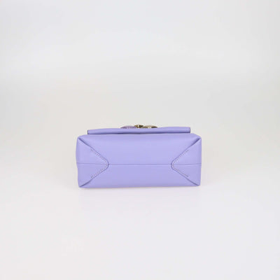 Serapian Lilac Leather Small 1928 Top Handle Bag