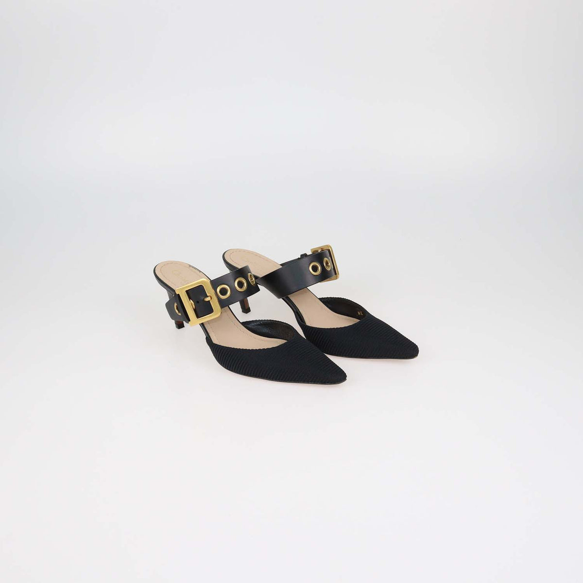 Christian Dior Black Technical Fabric D-Dior Mules