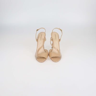 Nicholas Kirkwood Beige Patent Leather and Pvc Slingback Sandals Womens Nicholas Kirkwood 