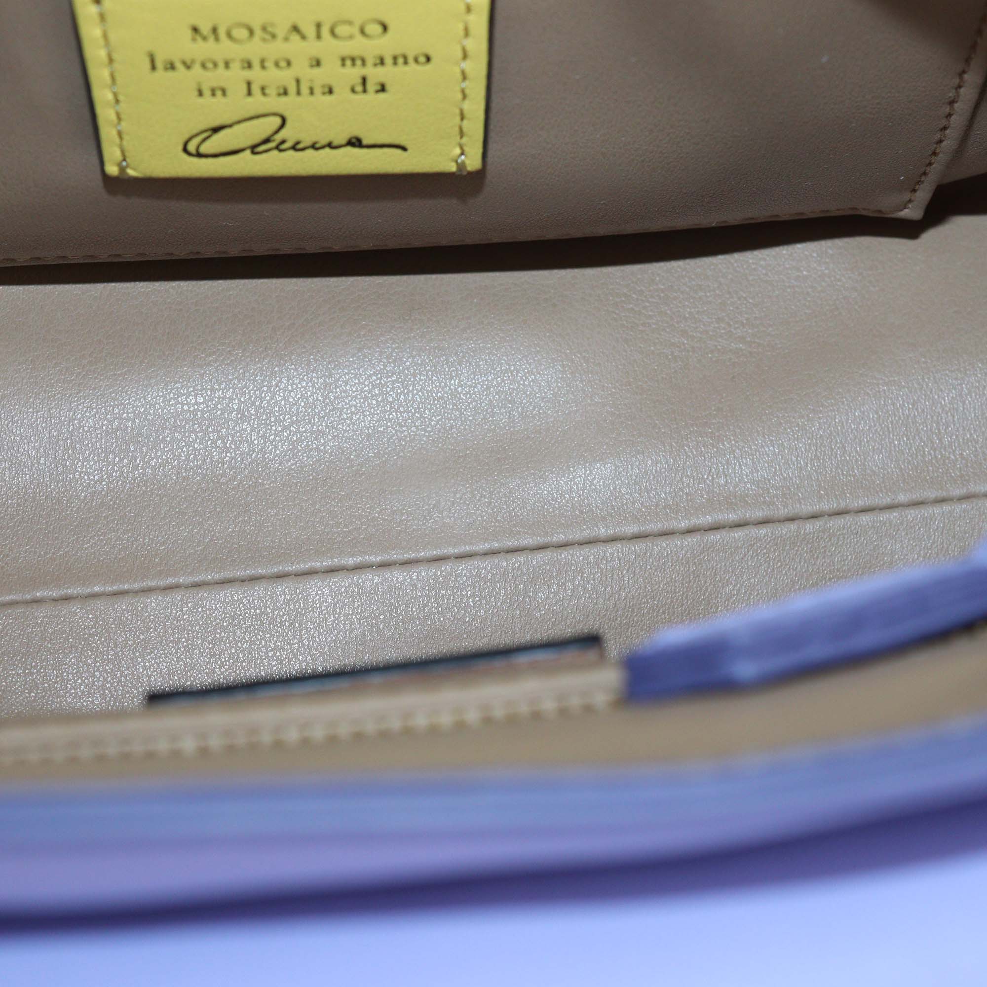 Serapian Lilac Leather Small 1928 Top Handle Bag