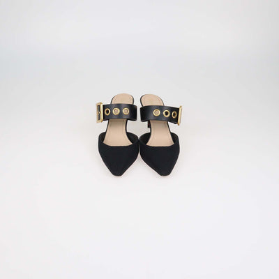 Christian Dior Black Technical Fabric D-Dior Mules