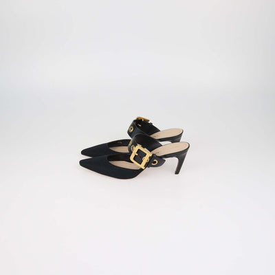 Christian Dior Black Technical Fabric D-Dior Mules
