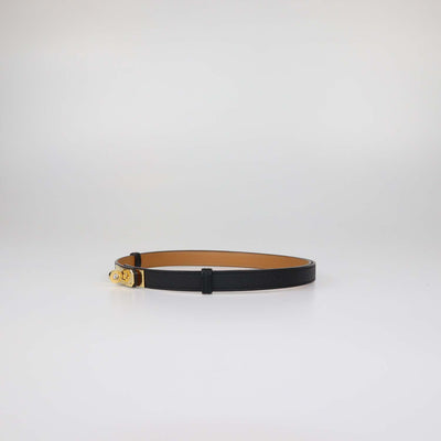 Hermes Black Epsom Leather Kelly 18 Belt