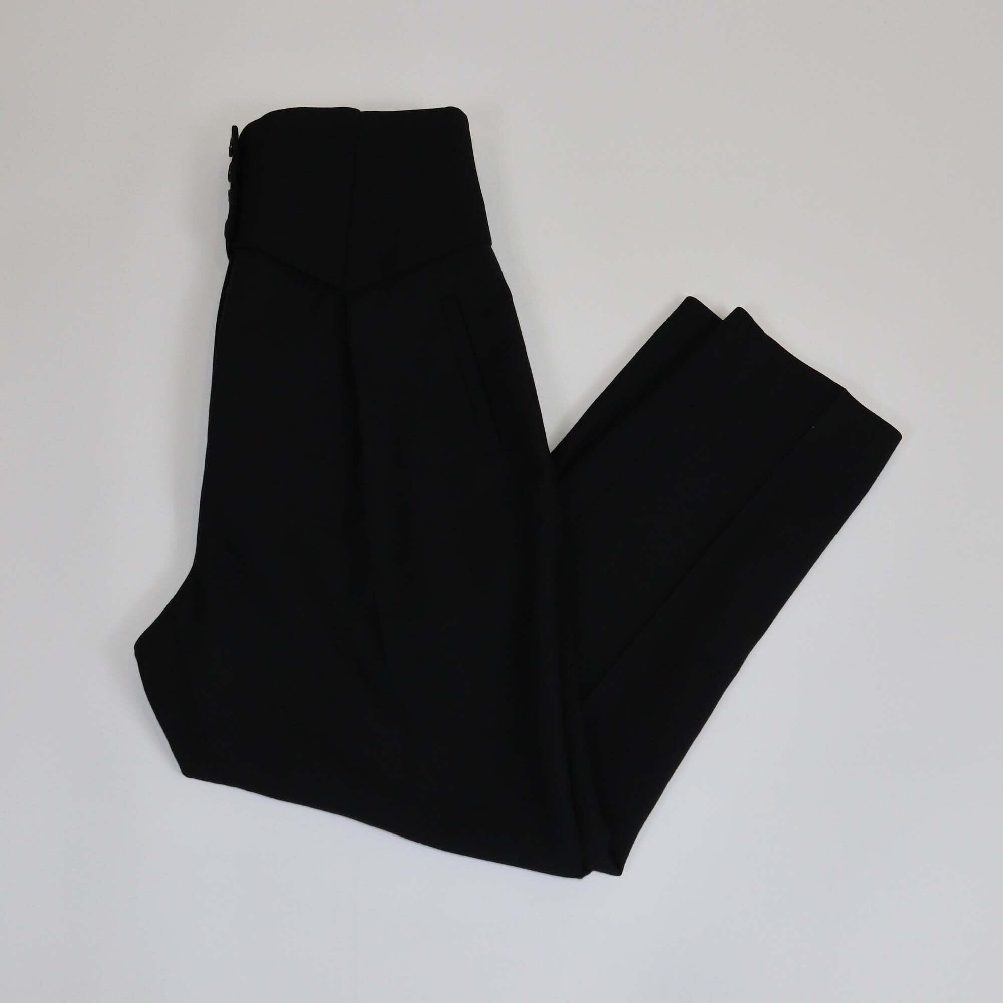 Saint Laurent Black High Waisted Straight Leg Pants Womens Saint Laurent 