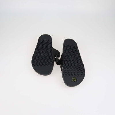 Hermes Black Leather Chypre Sandals