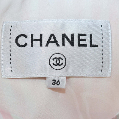 Chanel Pink/White Cotton Striped Smocked Waist Sleeveless Tops