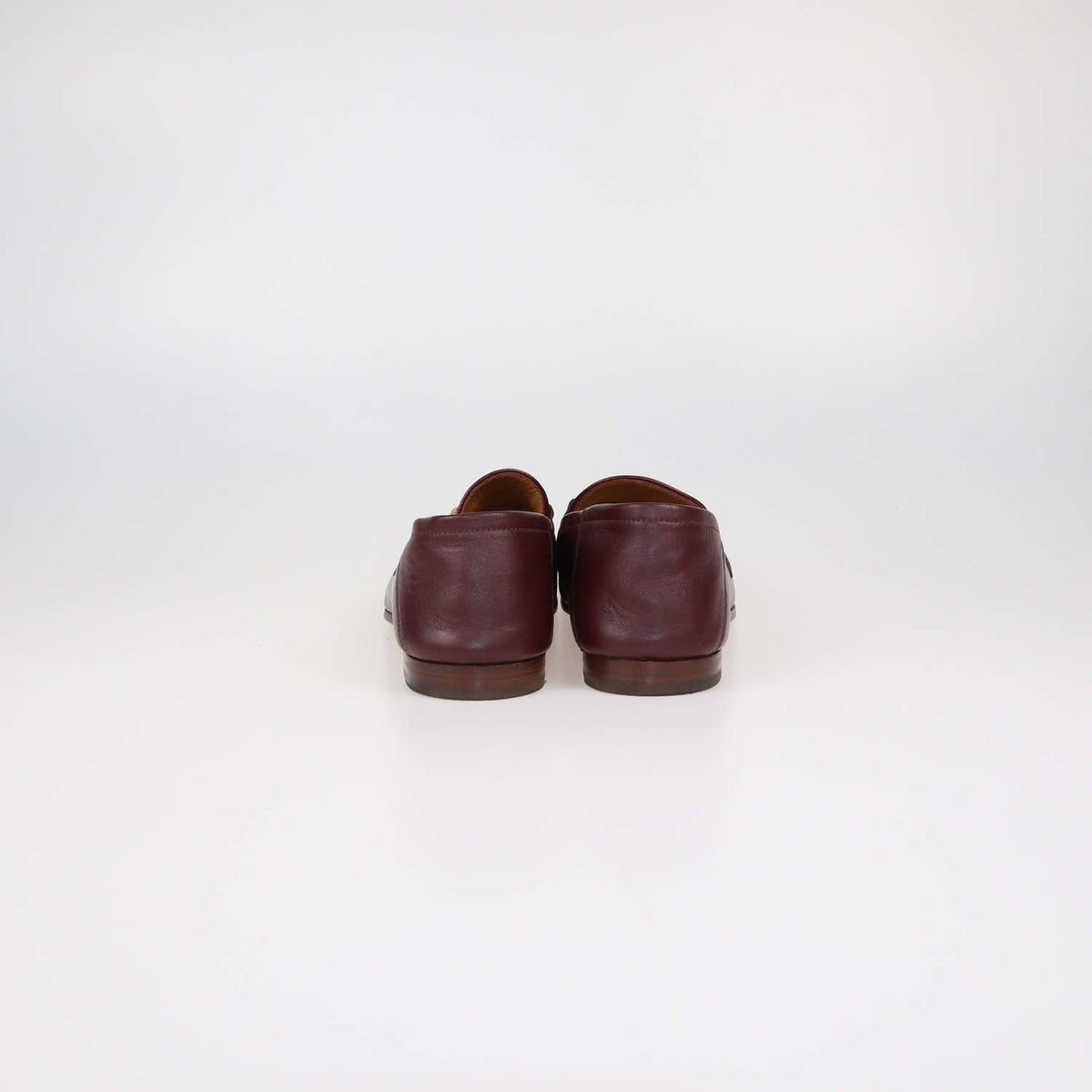Gucci Burgundy Leather Web Horsebit Loafers