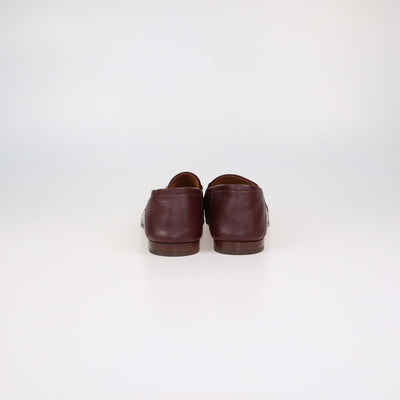 Gucci Burgundy Leather Web Horsebit Loafers