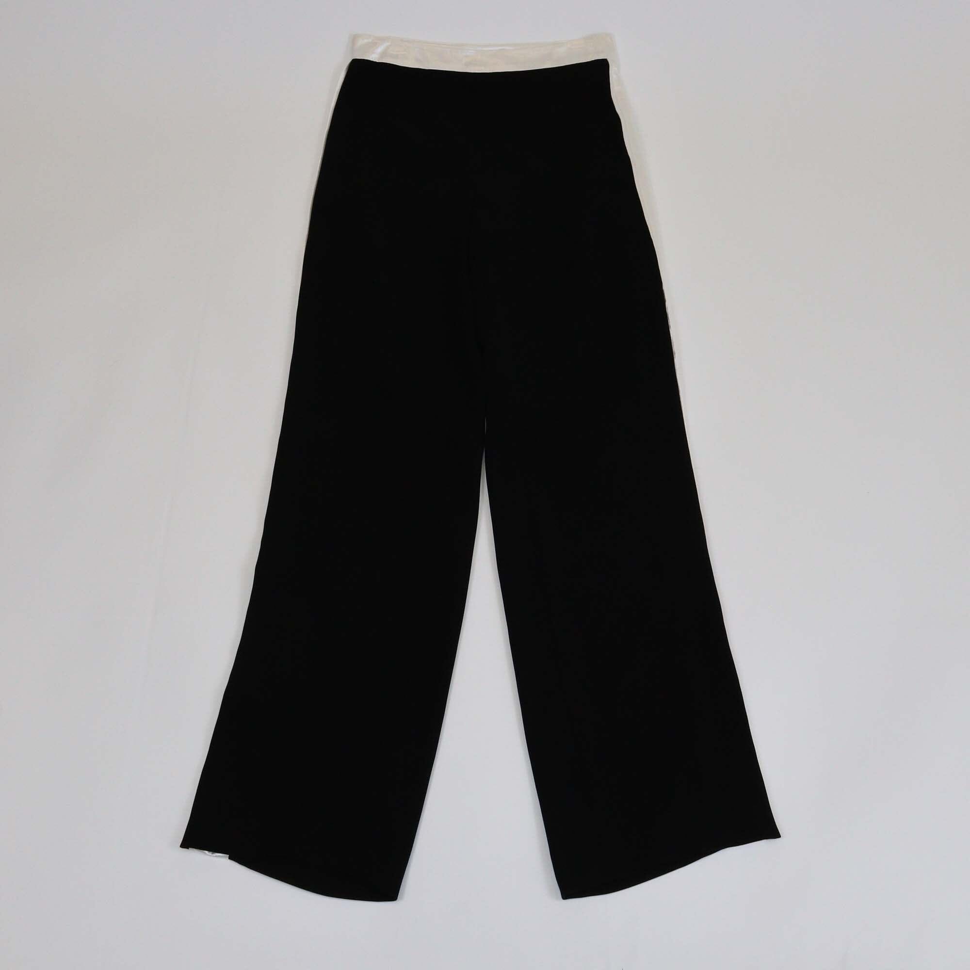 Lanvin Black/Metallic Straight Leg Pants Womens Lanvin 