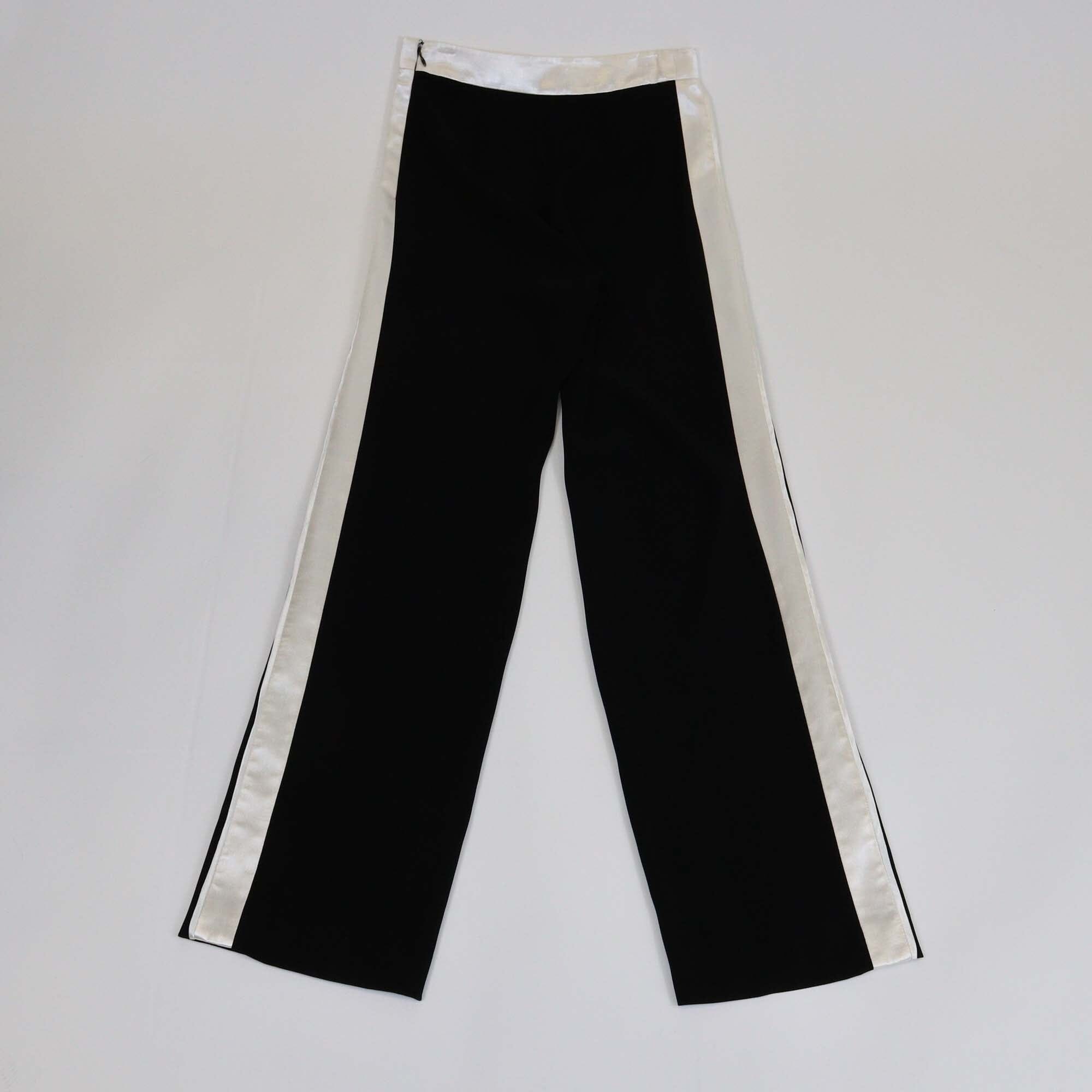 Lanvin Black/Metallic Straight Leg Pants Womens Lanvin 