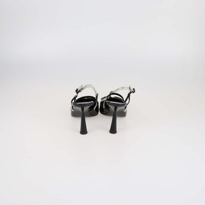 Jimmy Choo Black Patent Leather Pointed Danica Slingback Pumps Womens Jimmy Choo 