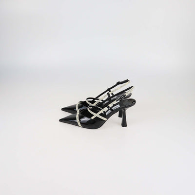 Jimmy Choo Black Patent Leather Pointed Danica Slingback Pumps Womens Jimmy Choo 