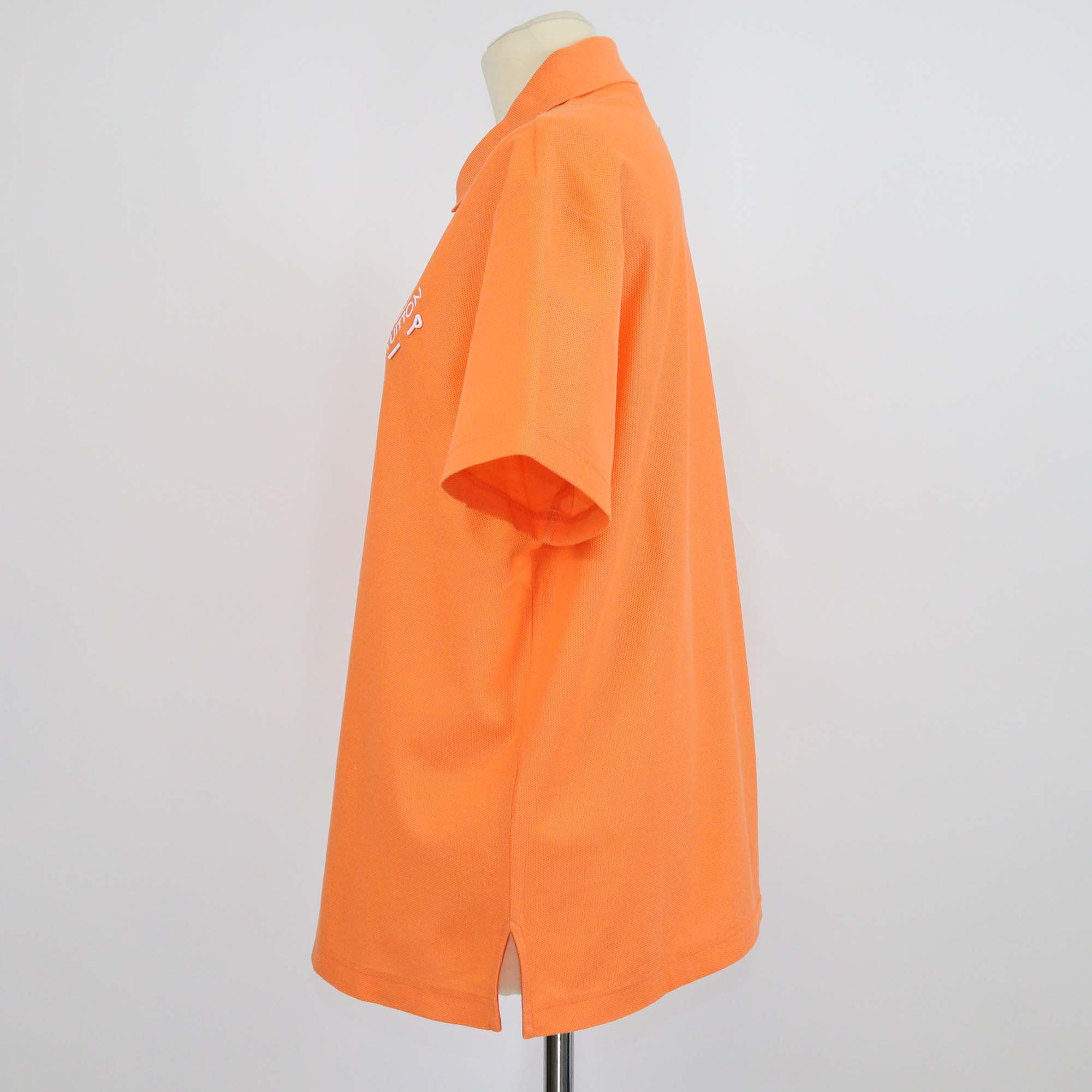 Louis Vuitton Orange Cotton Embroidered Signature Pique Polo T-Shirt