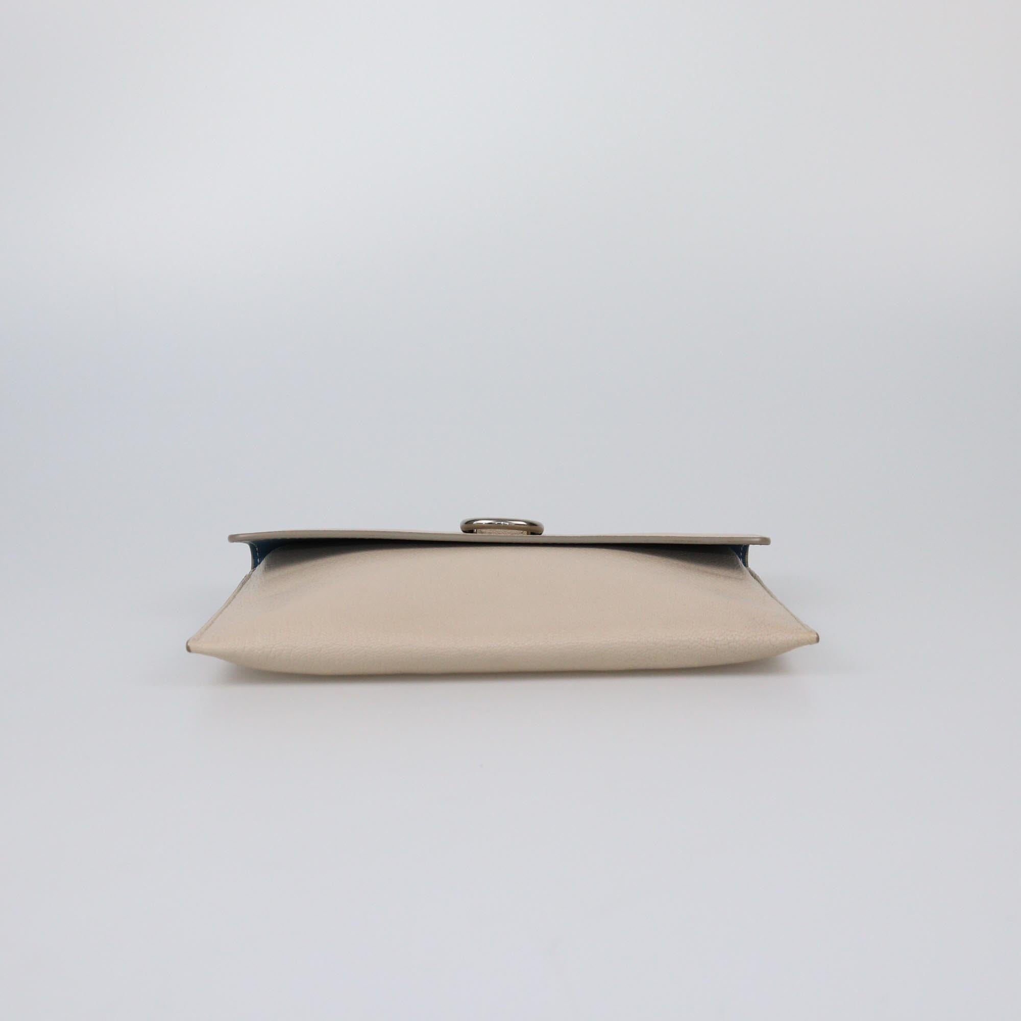 Burberry Light Beige D Ring Clutch Womens Burberry 