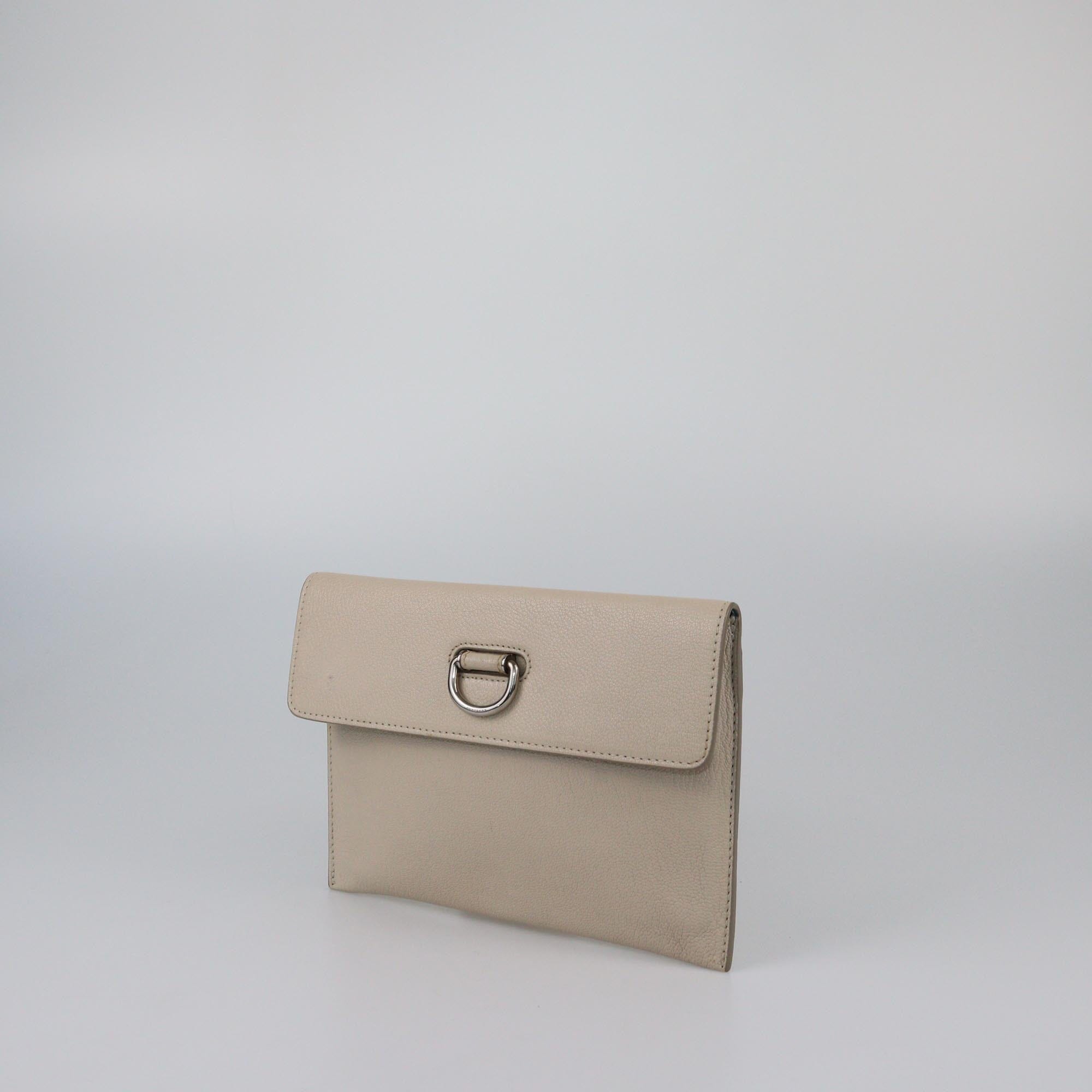 Burberry Light Beige D Ring Clutch Womens Burberry 