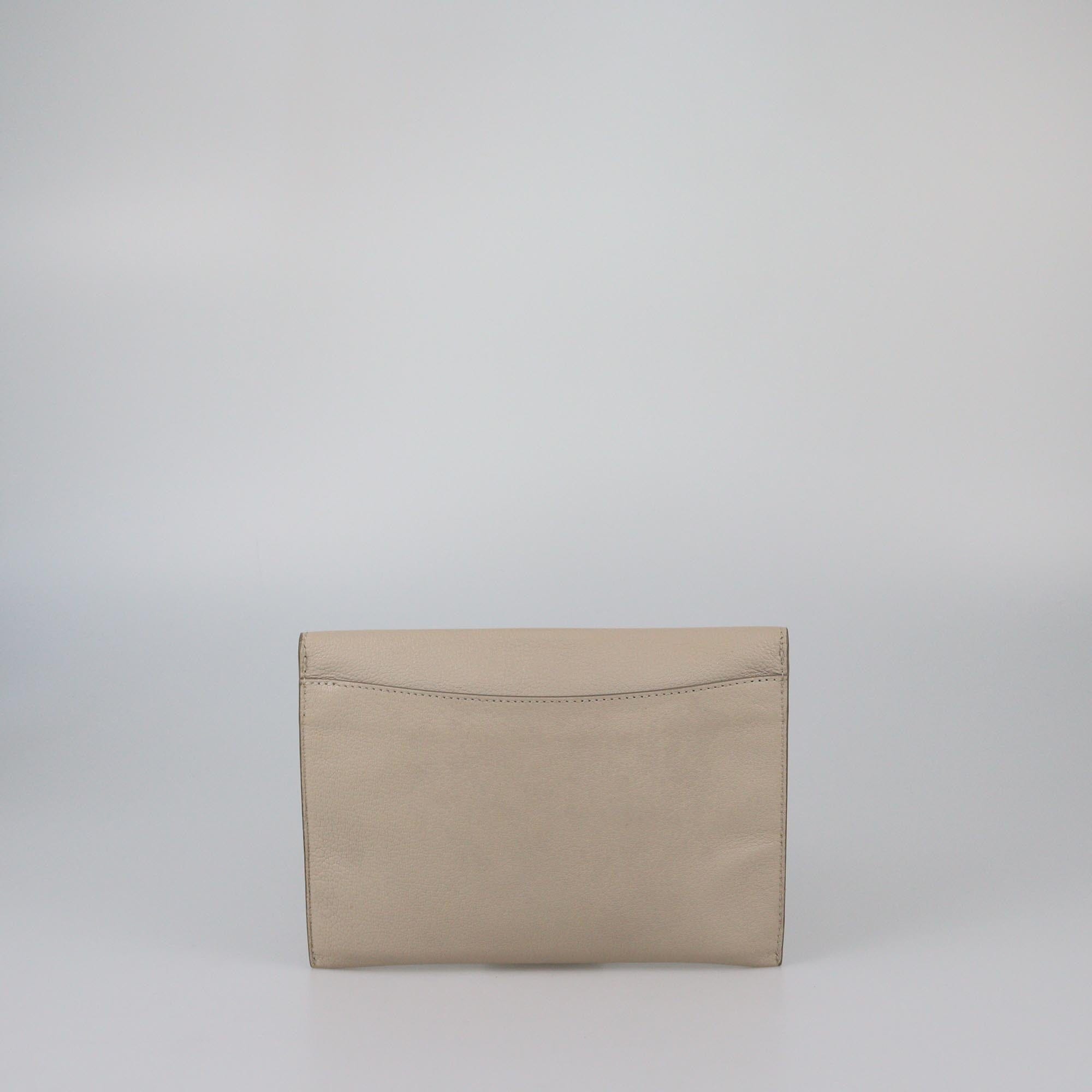 Burberry Light Beige D Ring Clutch Womens Burberry 