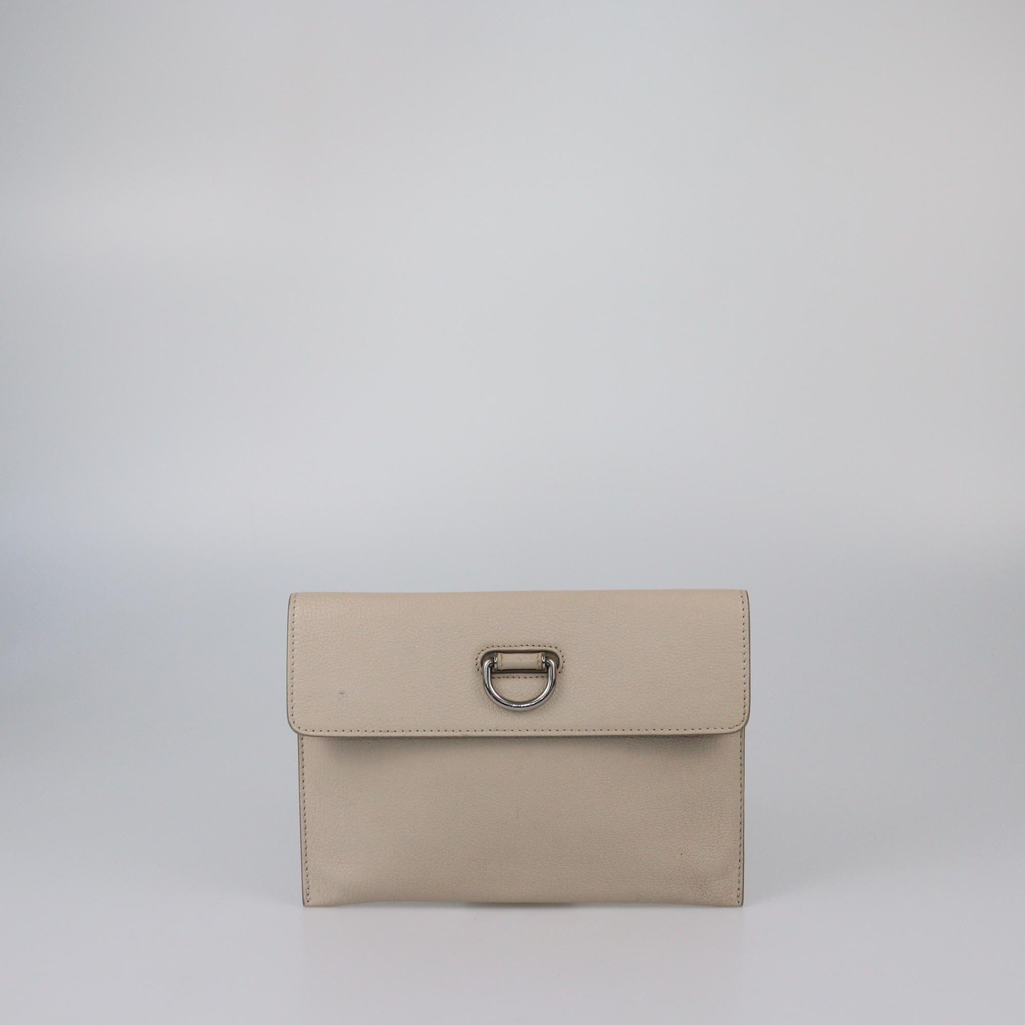 Burberry Light Beige D Ring Clutch Womens Burberry 