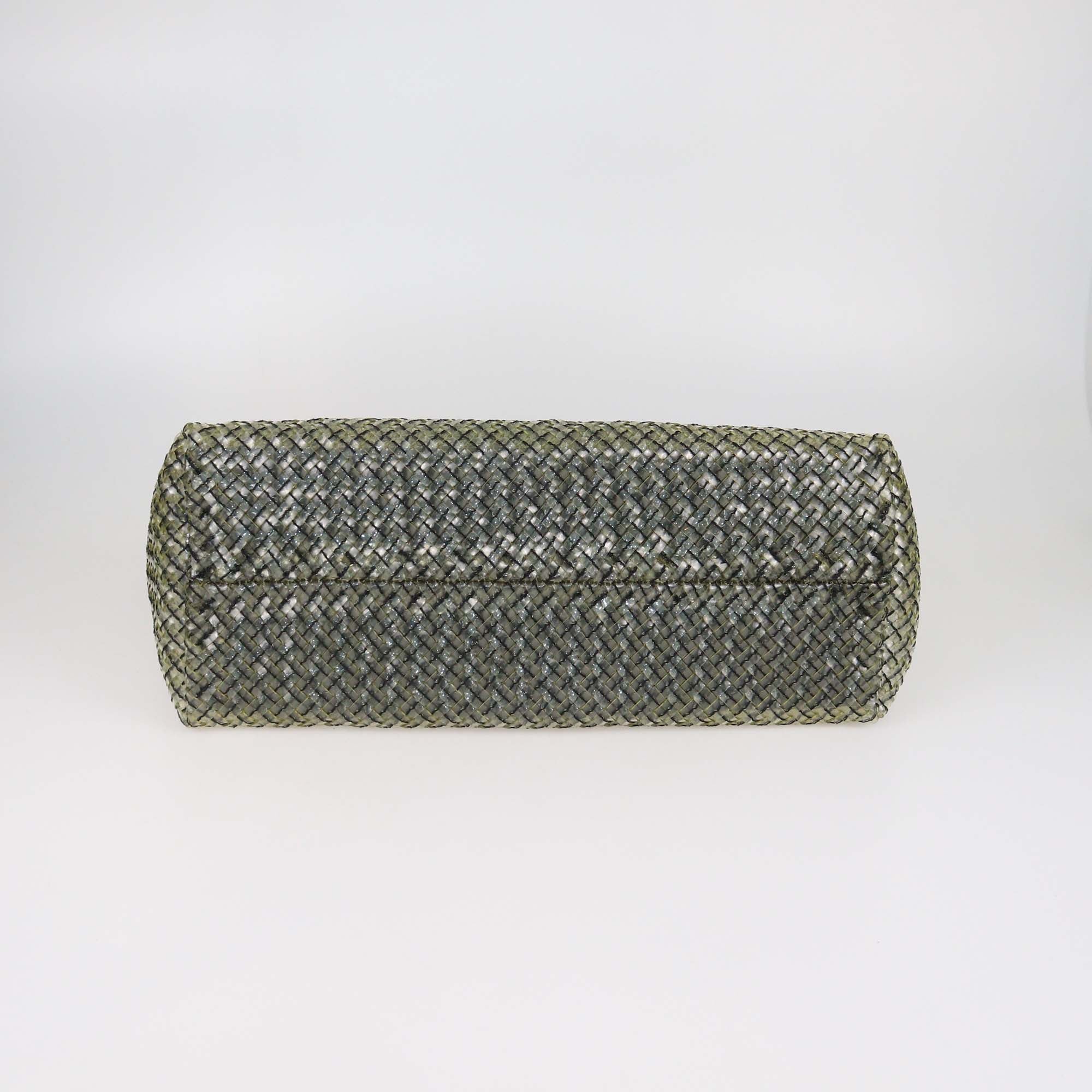 Bottega Veneta Black/Clear Woven PVC and Leather Large Limited Edition 241/500 Cabat Tote
