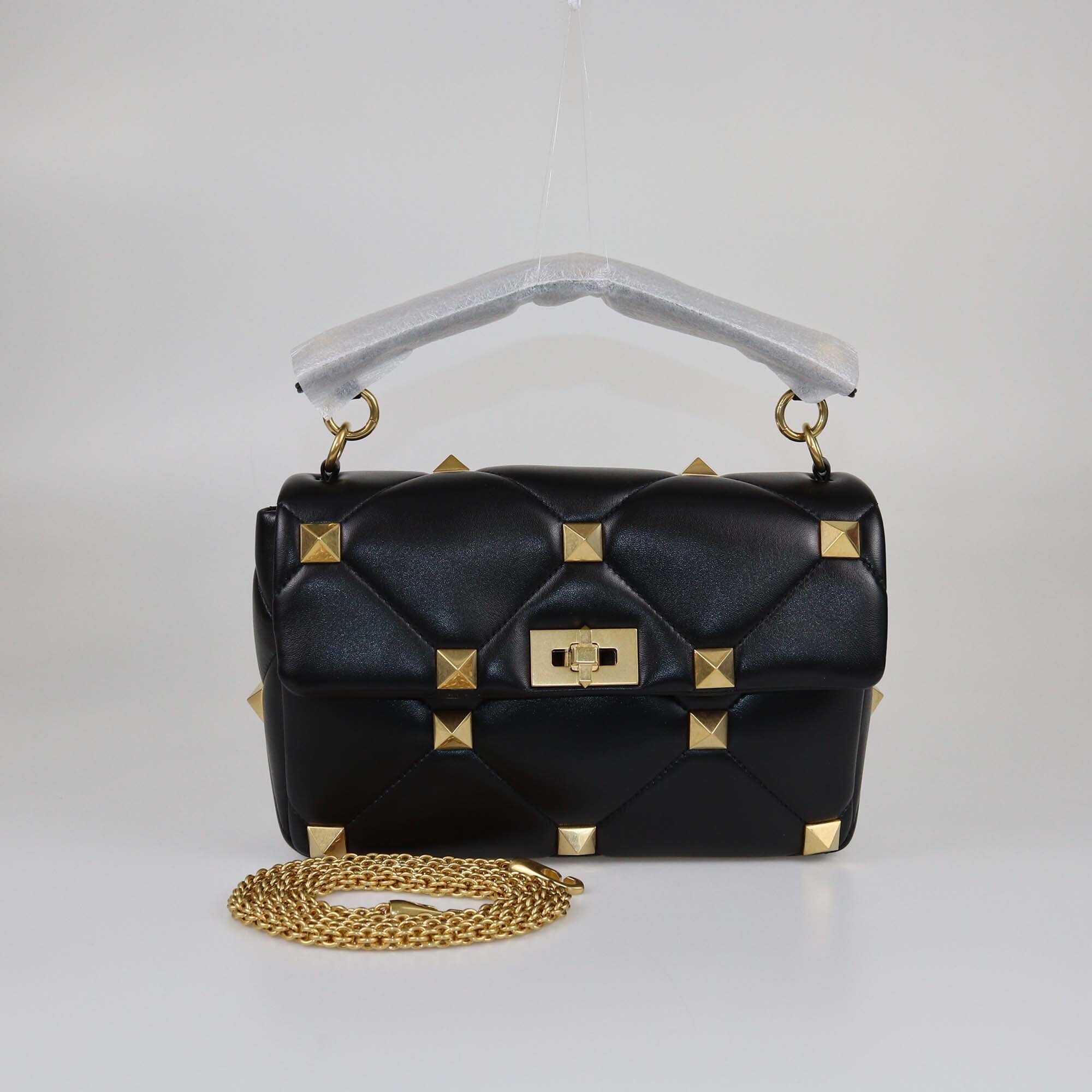 Valentino Black Large Roman Stud Top Handle Bag Womens Valentino 