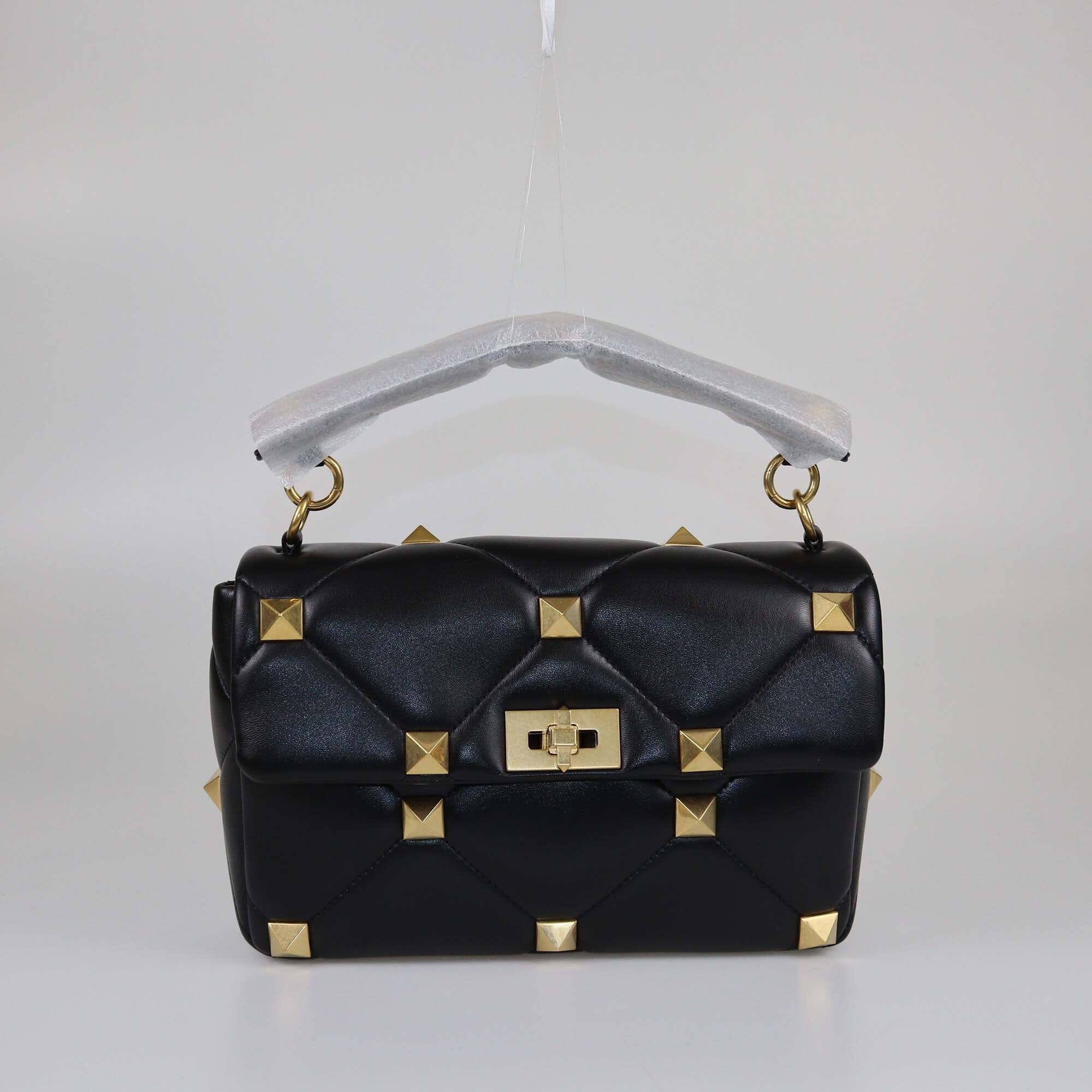 Valentino Black Large Roman Stud Top Handle Bag Womens Valentino 